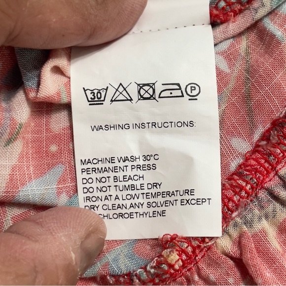 Farm Rio Floral Red Dress Anthropologie Red and White Geometric Dress XS petite - Picture 11 of 13